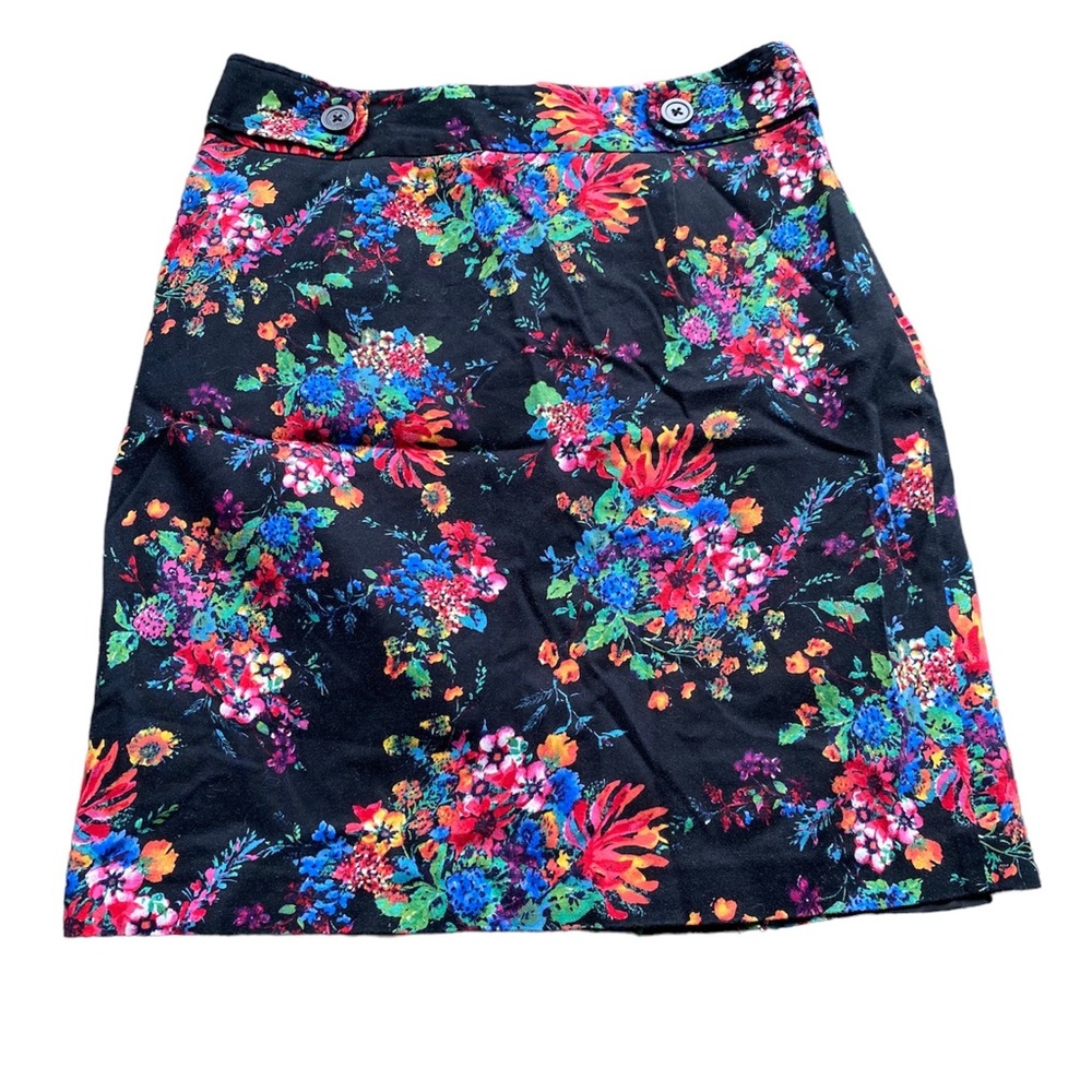 Laundry by Shelli Segal Casual Skirt Summer Back Multicolor Floral A-line Size 4